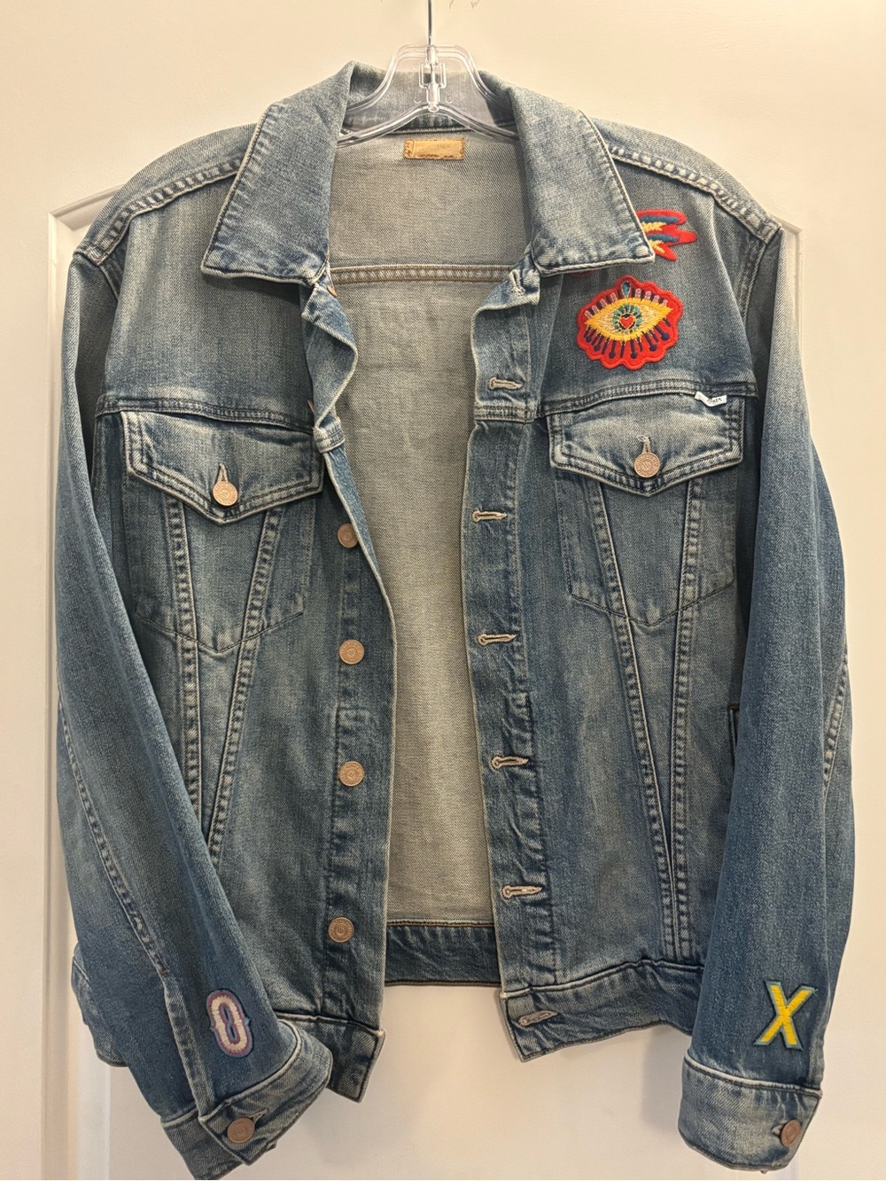 MOTHER Denim Embroidered Mother F*cker Patch Denim Jacket - Picture 2 of 8